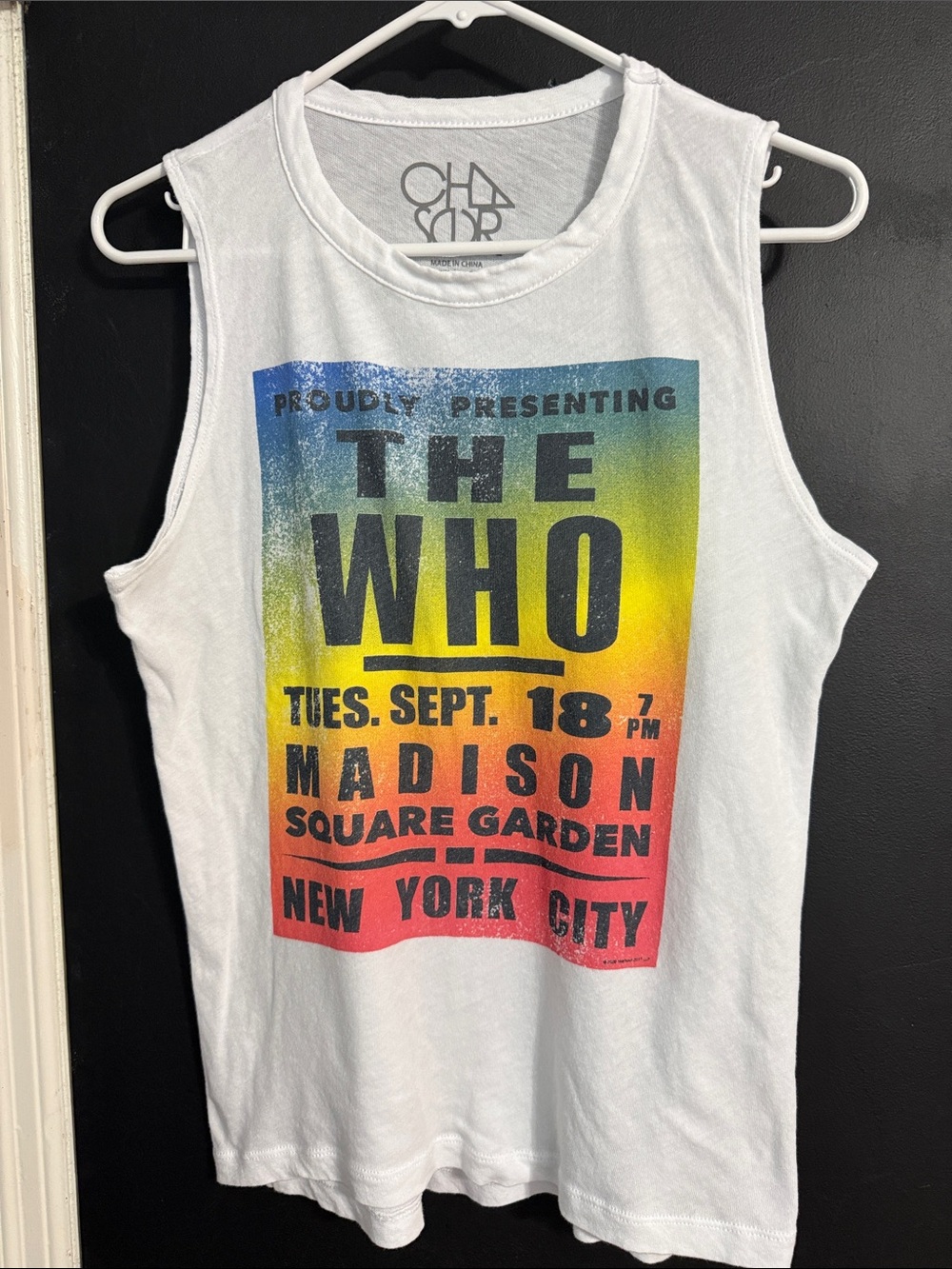 Chaser The Who Madison Square Garden Lightweight Cotton Muscle Tee Size: S